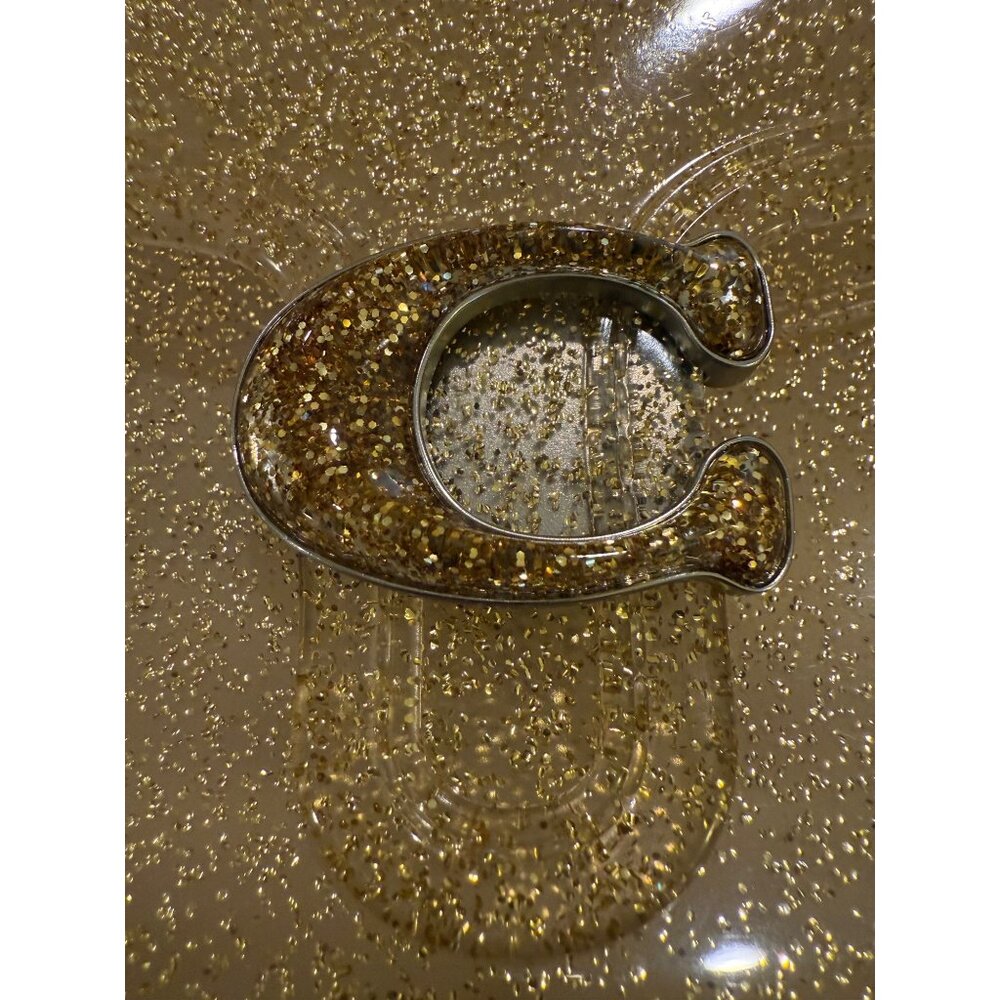 Coach Gold Glitter Jelly Crossbody Bag With Adjustable Strap & "C" Buckle Accent - Picture 4 of 14